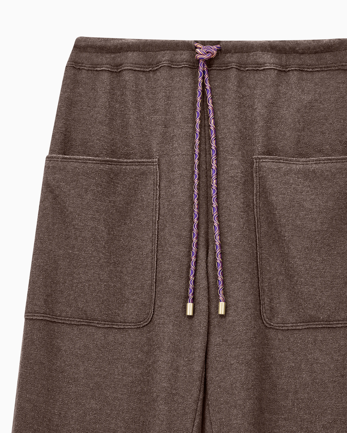 Jogging trousers with patch pockets in cashmere silk jersey