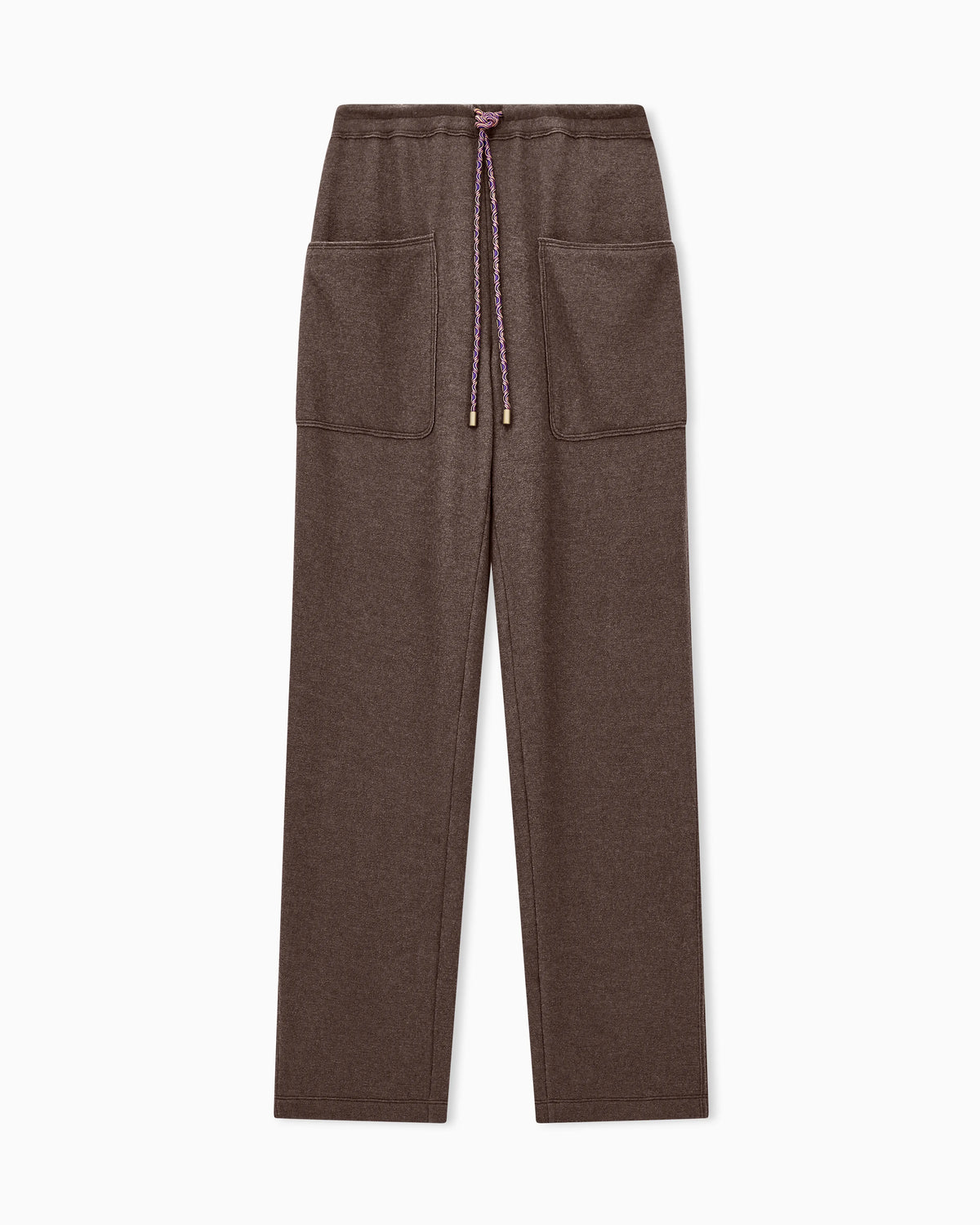 Jogging trousers with patch pockets in cashmere silk jersey