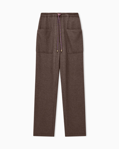 Jogging trousers with patch pockets in cashmere silk jersey