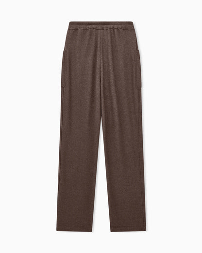 Jogging trousers with patch pockets in cashmere silk jersey