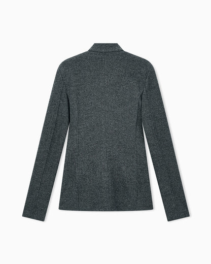 Slim-fit jacket in herringbone effect jersey