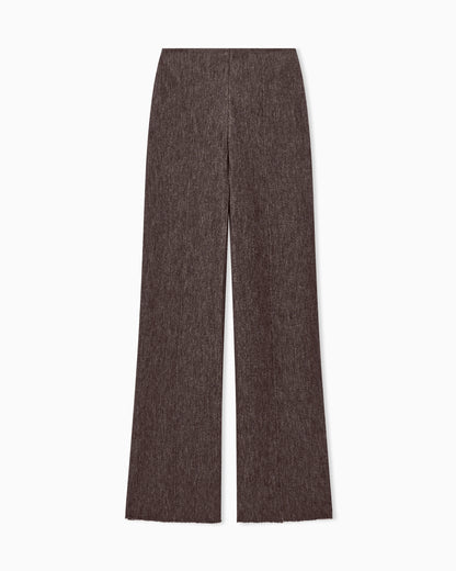 Trouser wide-leg virgin wool jersey with back zip
