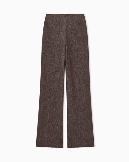 Trouser wide-leg virgin wool jersey with back zip