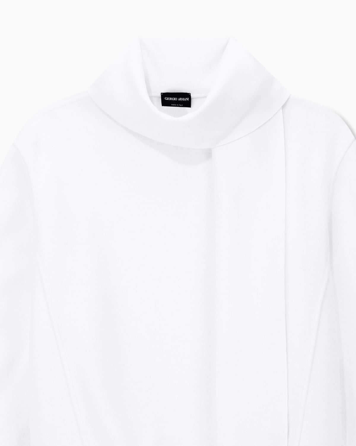Jumper long-sleeved wool sweater with scarf sewn onto neck