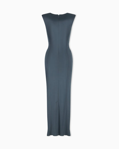 Long sleeveless dress in shiny viscose jersey New Normal