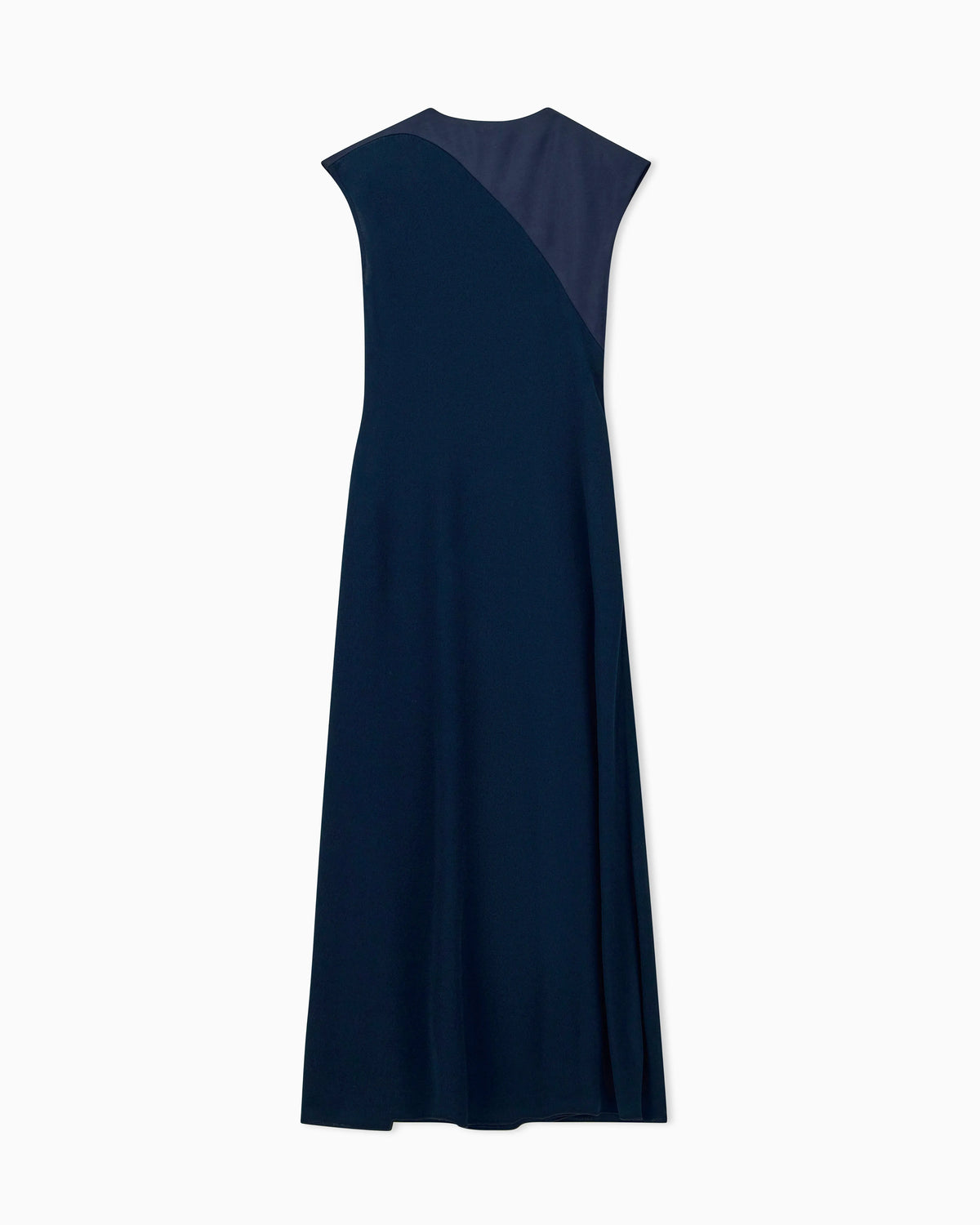 Dress with draped side in viscose jersey and satin