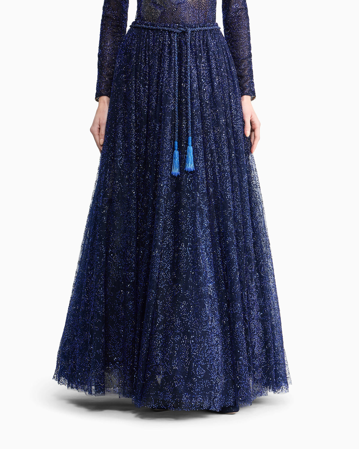 Long skirt in tulle and rhinestones