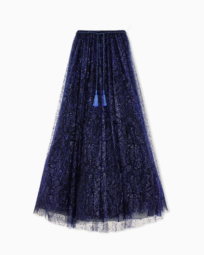 Long skirt in tulle and rhinestones