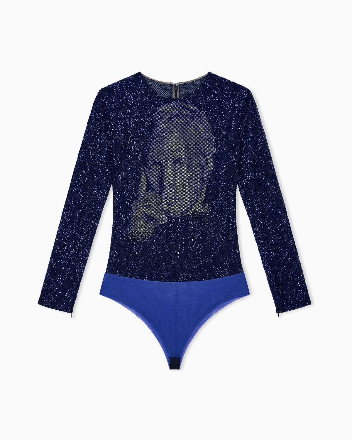 Bodysuit with all-over rhinestones