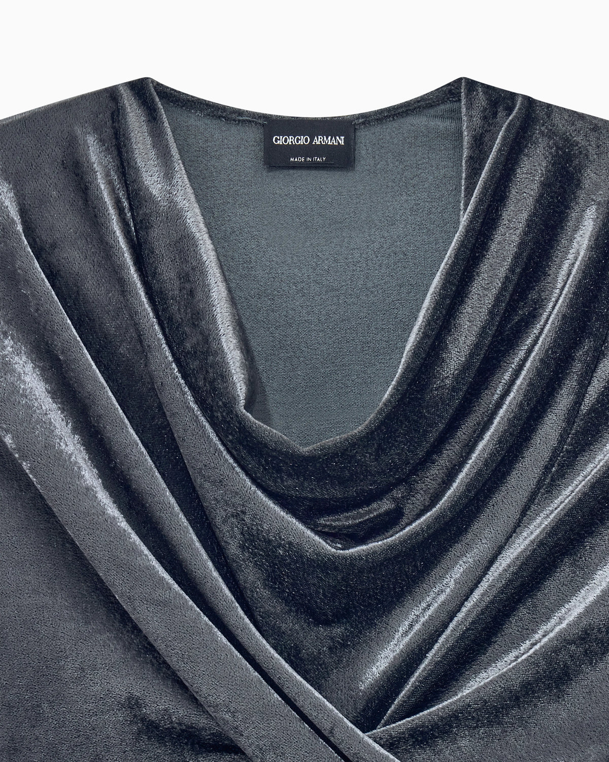Jumper slim-fit T-shirt in viscose chenille front draping