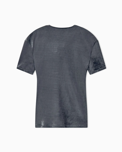 Jumper slim-fit T-shirt in viscose chenille front draping