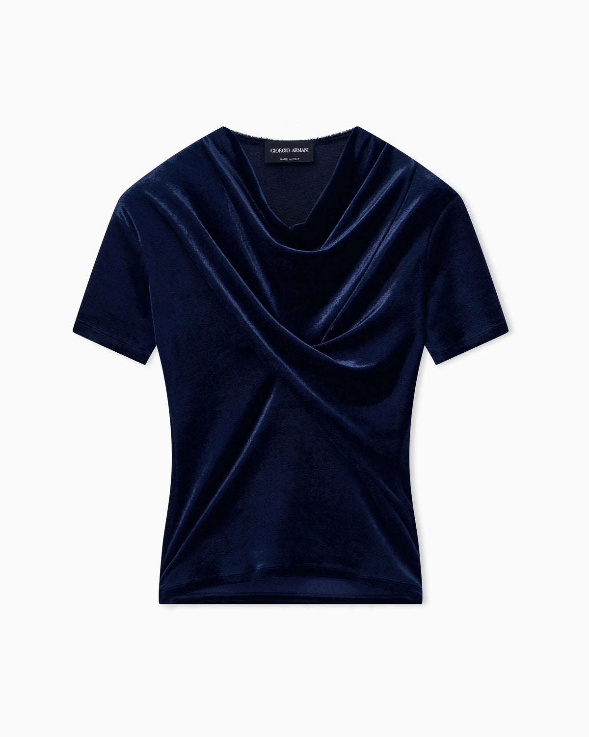 Jumper slim-fit T-shirt in viscose chenille front draping