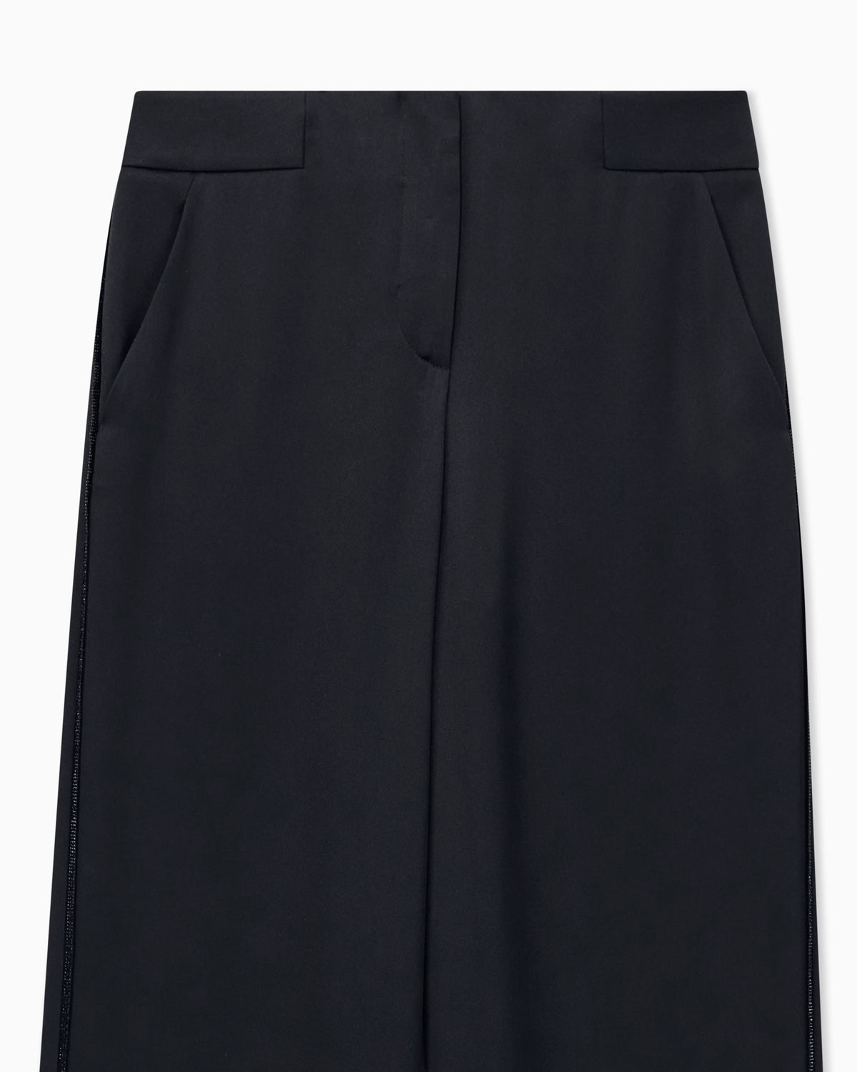Embroidered trouser Sera regular fit satin rhinestone trim