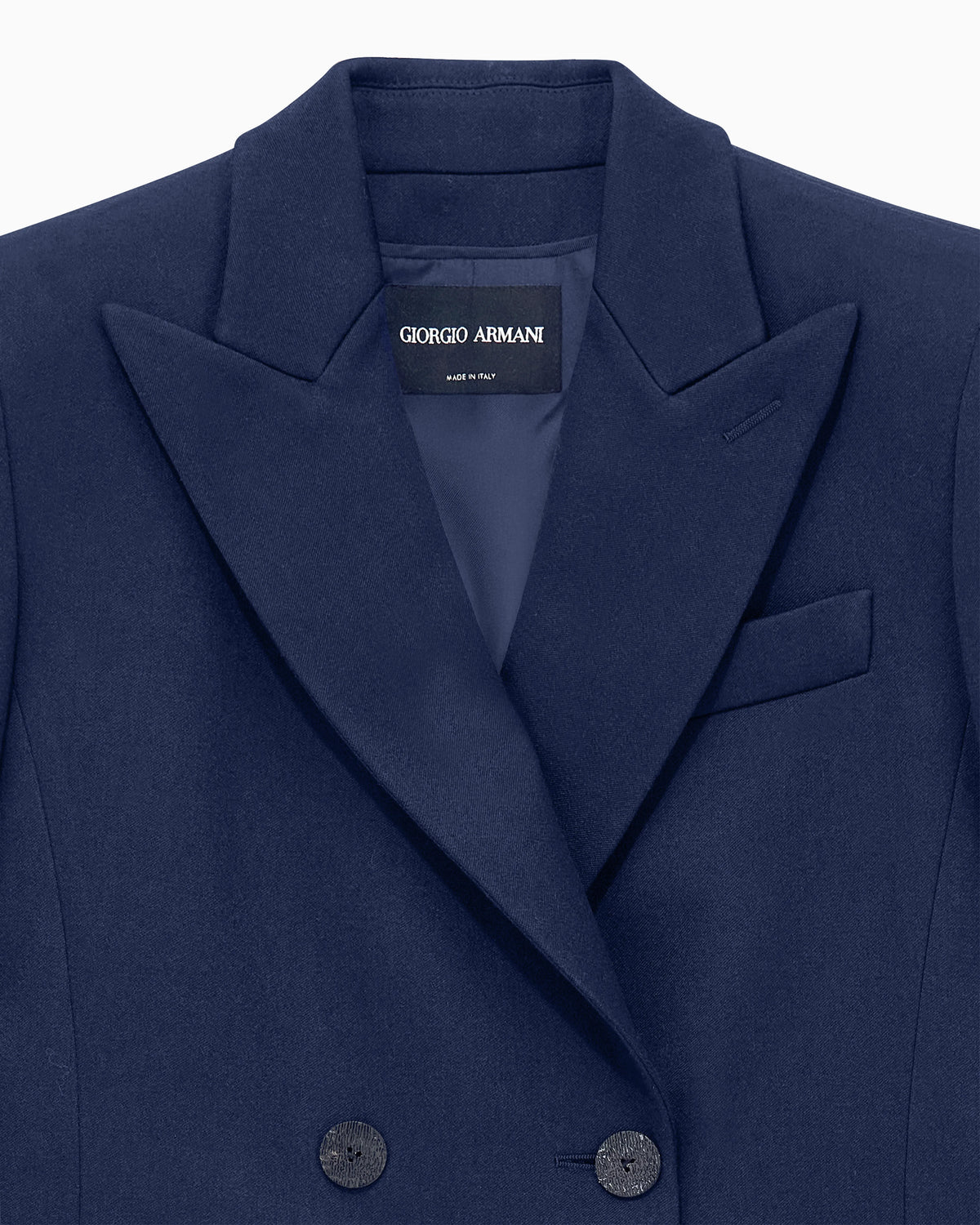Double-breasted blazer in double wool with peak lapels