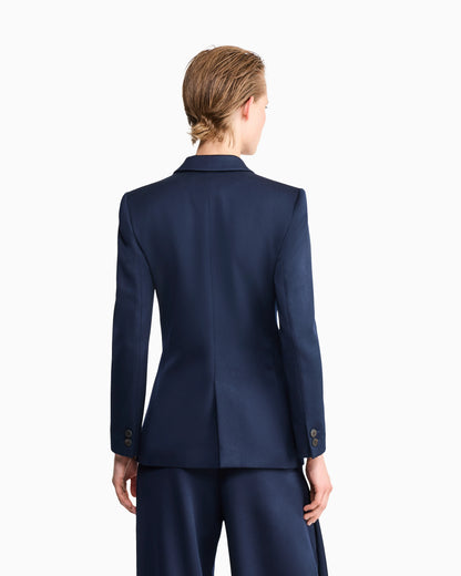 Double-breasted blazer in double wool with peak lapels