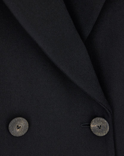 Double-breasted blazer in double wool with peak lapels