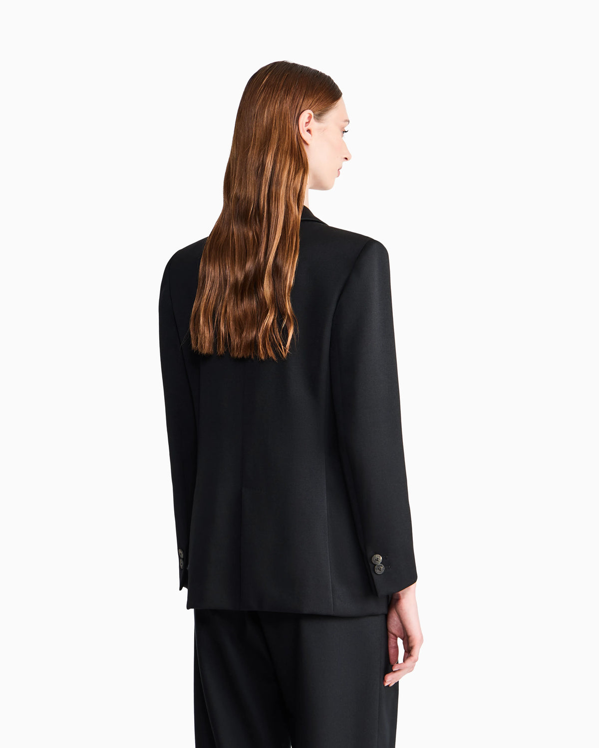 Double-breasted blazer in double wool with peak lapels
