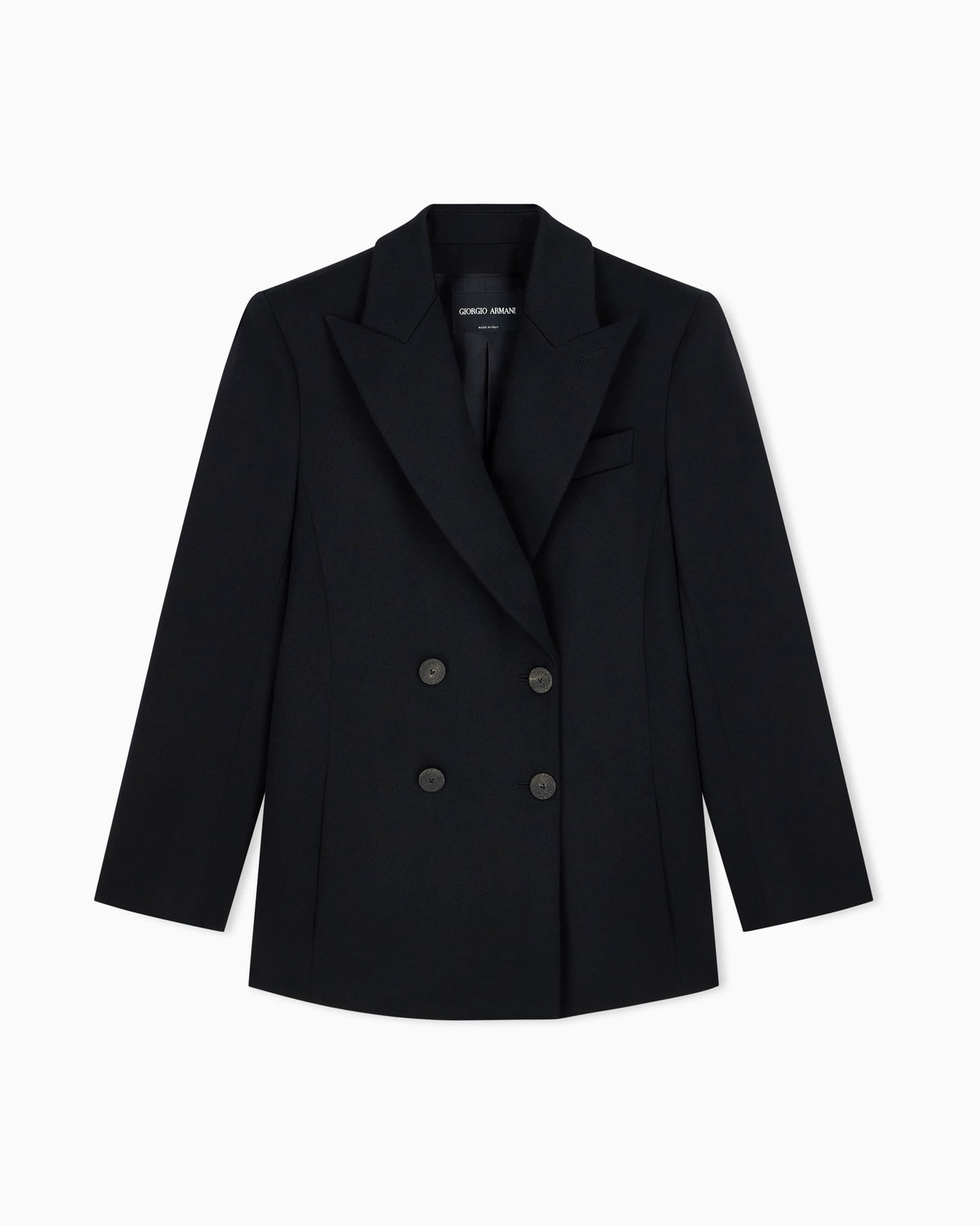 Double-breasted blazer in double wool with peak lapels
