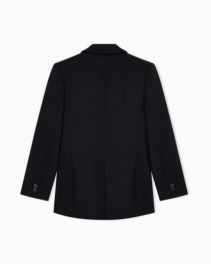 Double-breasted blazer in double wool with peak lapels