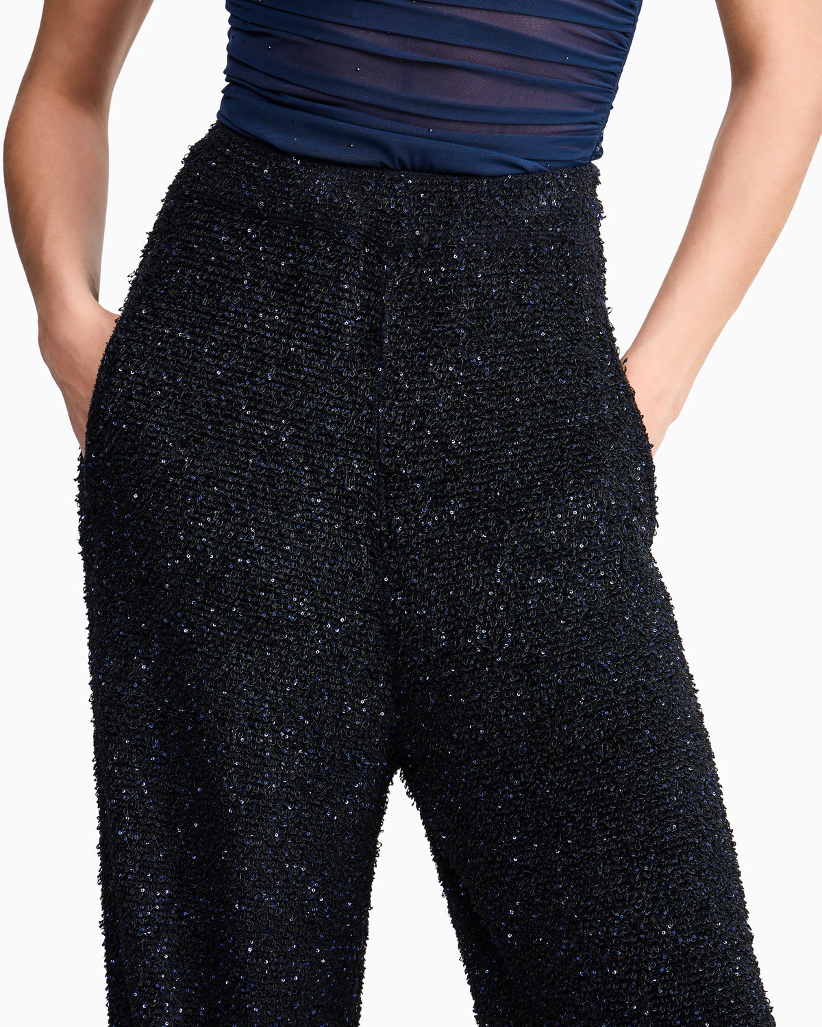 Viscose Terrycloth Pants with Metallic Fiber