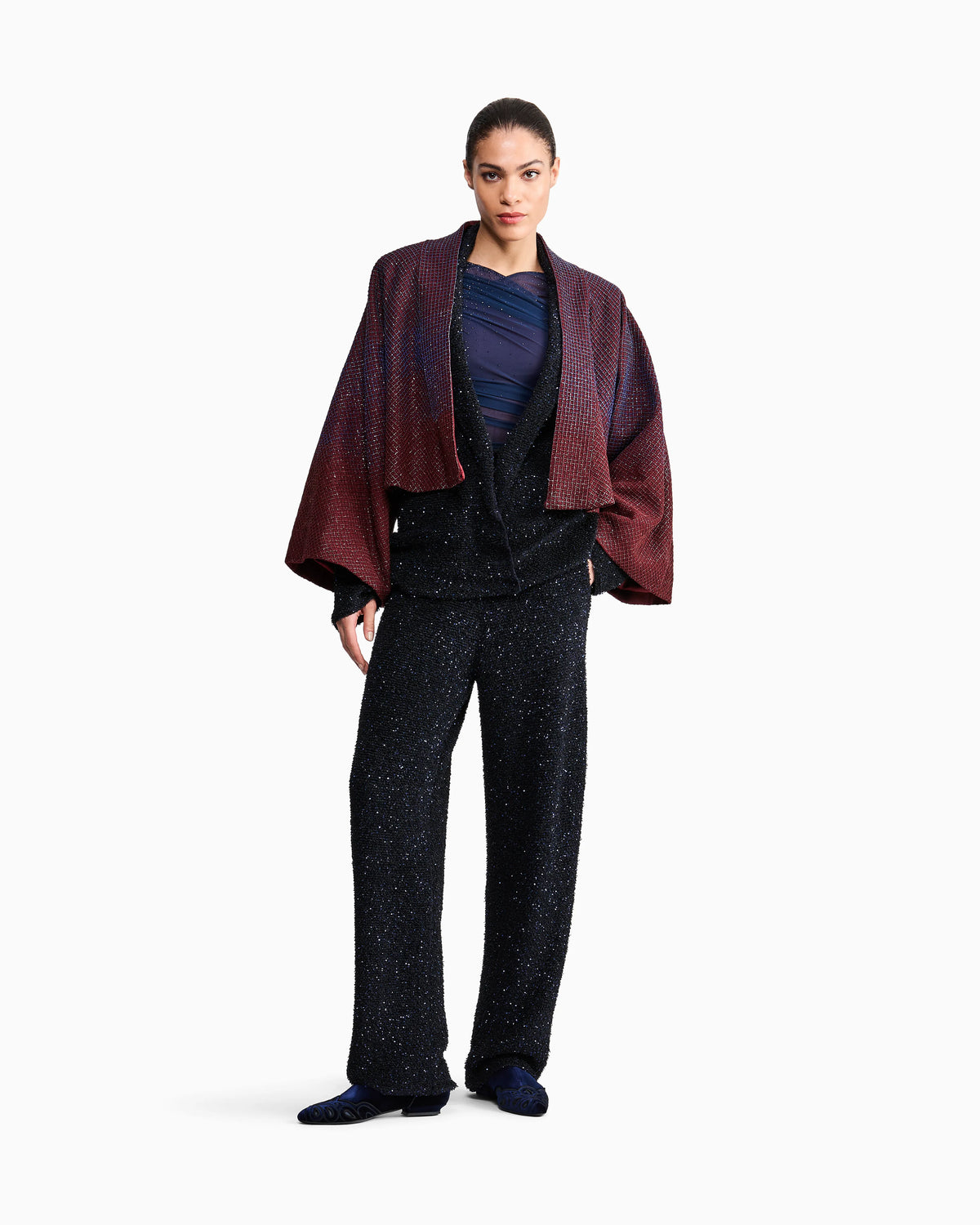 Viscose Terrycloth Pants with Metallic Fiber