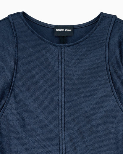 Jumper slim-fit jacquard viscose t-shirt with tank effect
