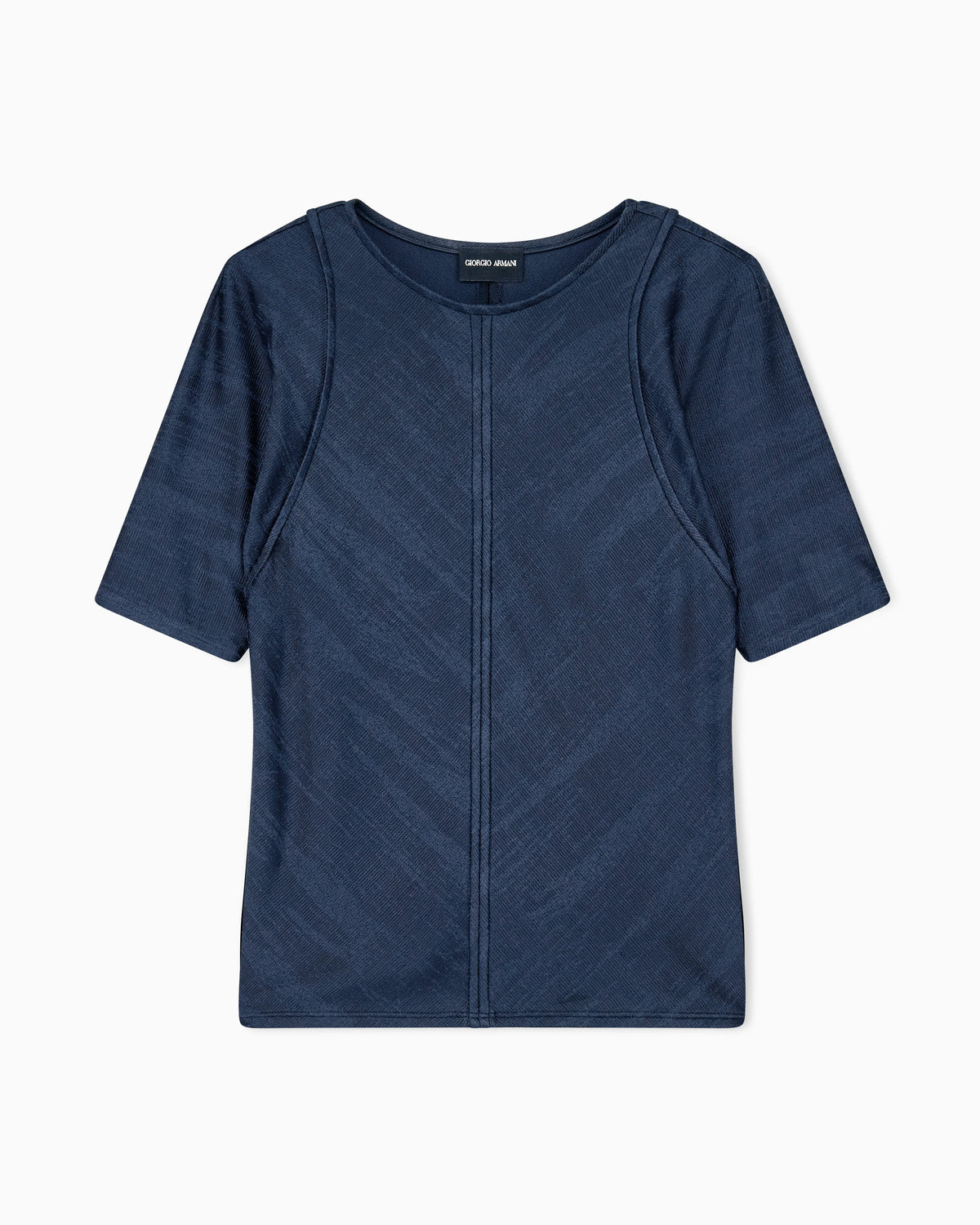 Jumper slim-fit jacquard viscose t-shirt with tank effect