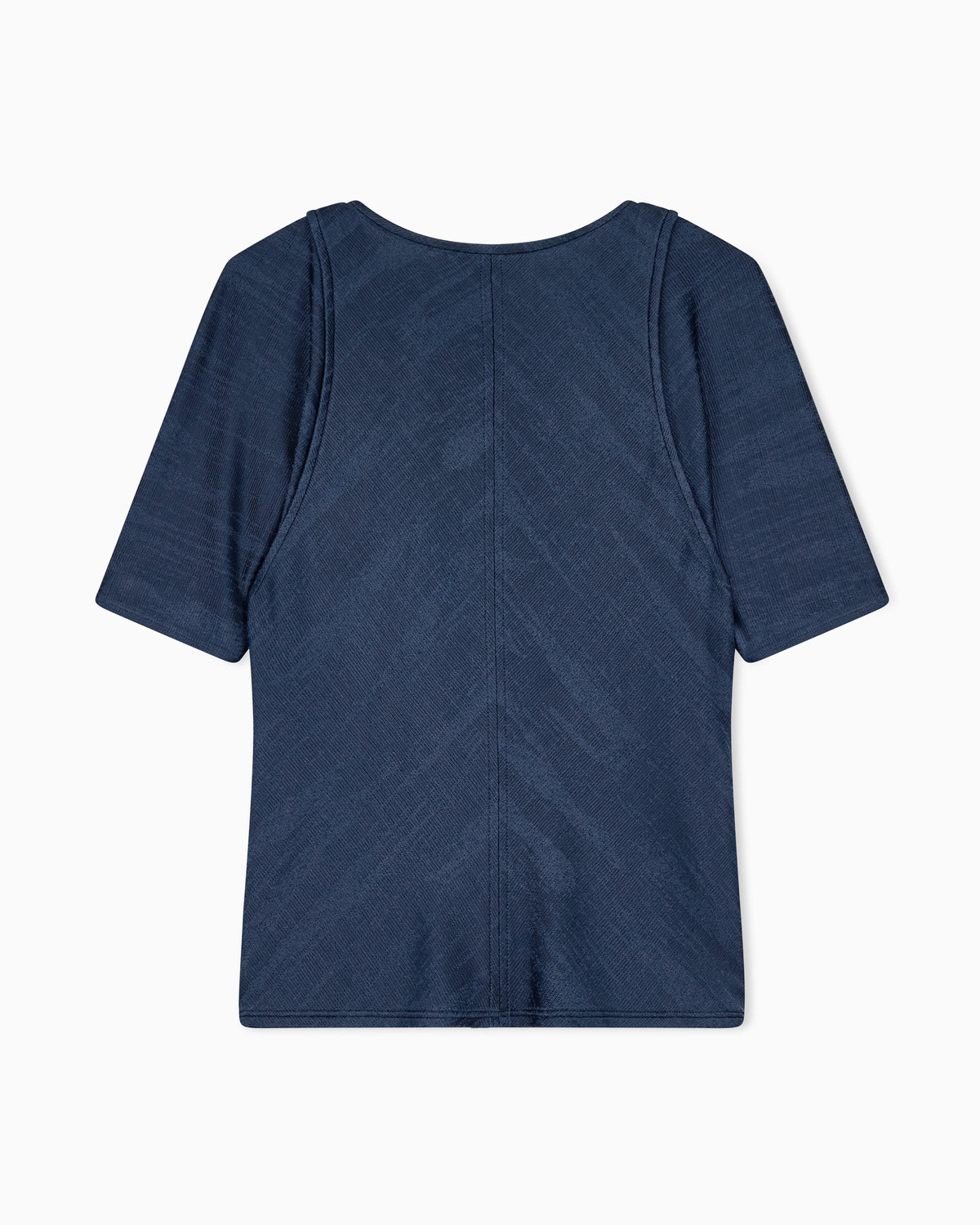 Jumper slim-fit jacquard viscose t-shirt with tank effect