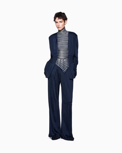 Blazer regular fit jacquard viscose jersey smocked waist