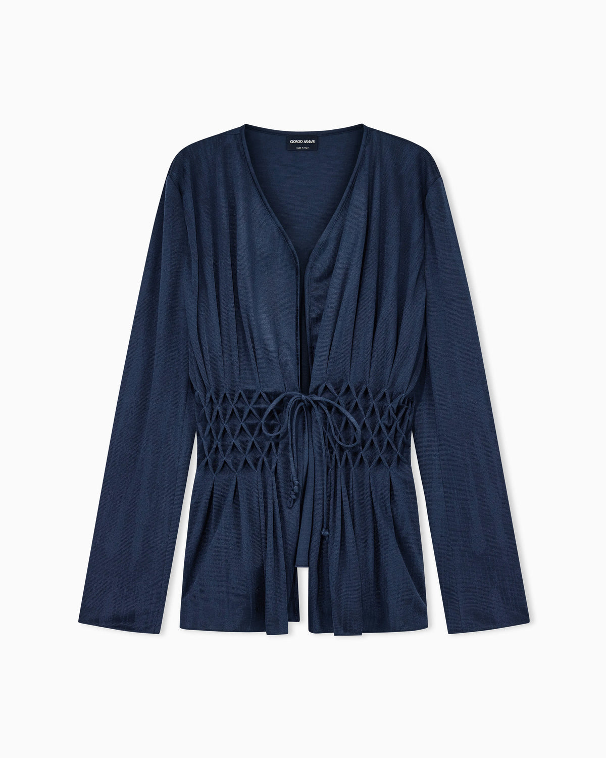 Blazer regular fit jacquard viscose jersey smocked waist