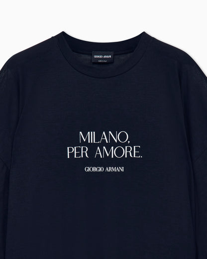 T-shirt oversized lightweight jersey placed print