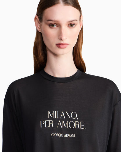 T-shirt oversized lightweight jersey placed print