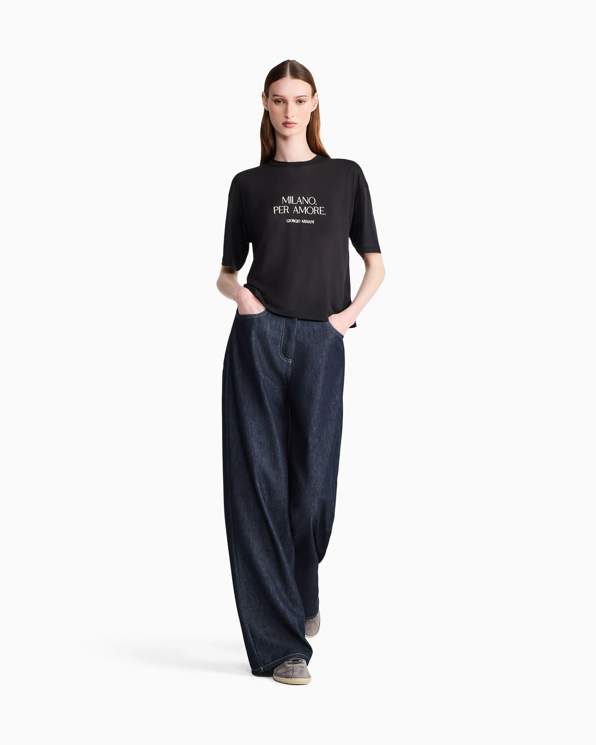 T-shirt oversized lightweight jersey placed print
