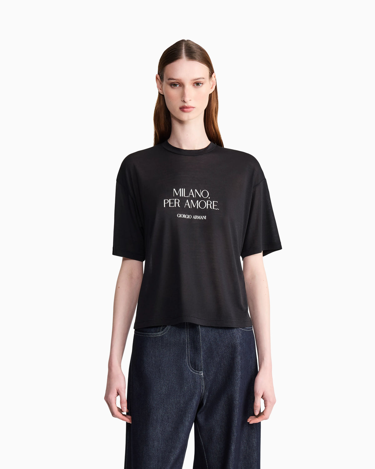 T-shirt oversized lightweight jersey placed print