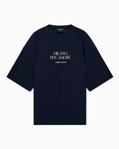 T-shirt oversized lightweight jersey placed print