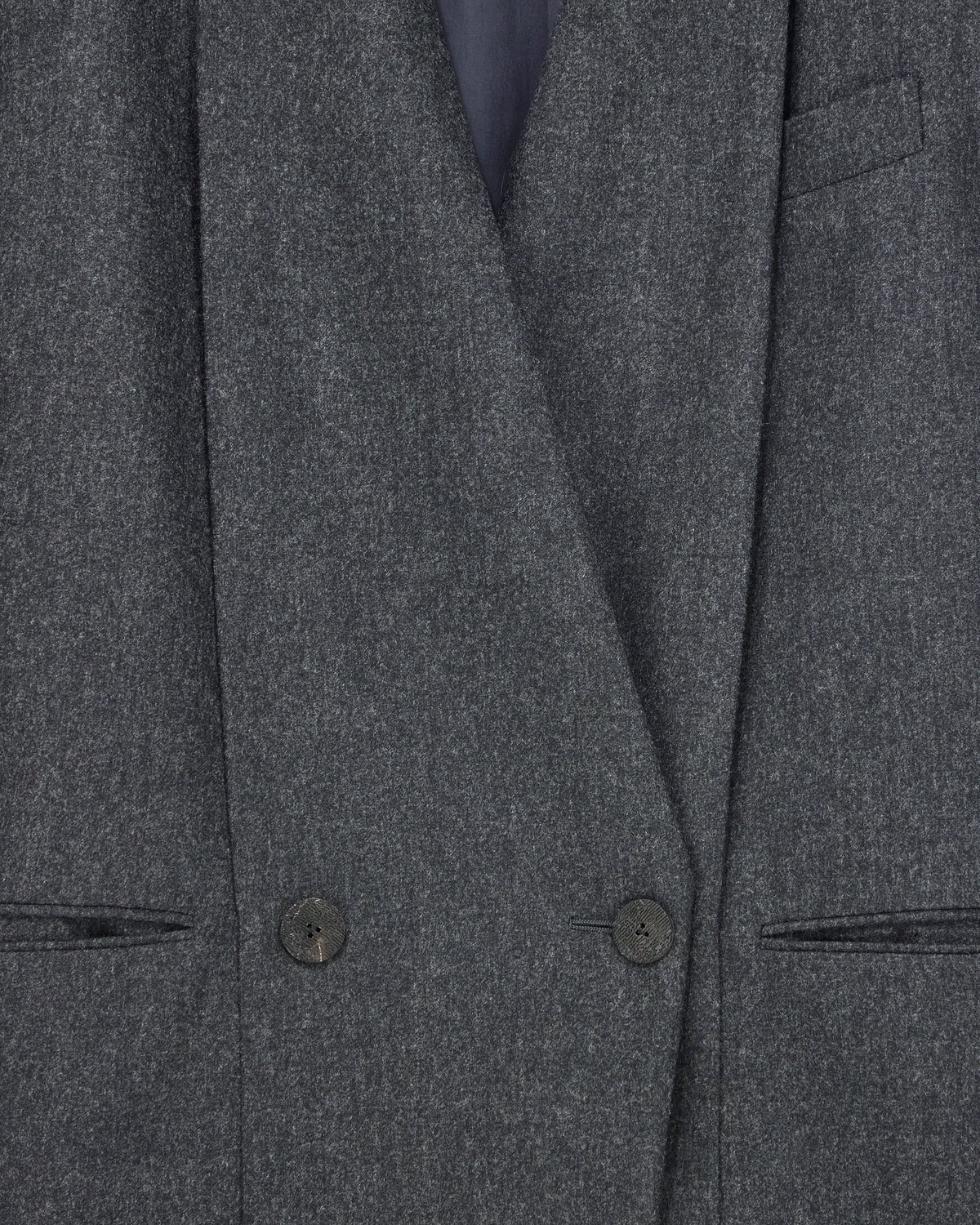 Blazer doppiopetto in flanella di lana vergine e cashmere
