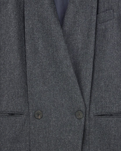 Blazer doppiopetto in flanella di lana vergine e cashmere