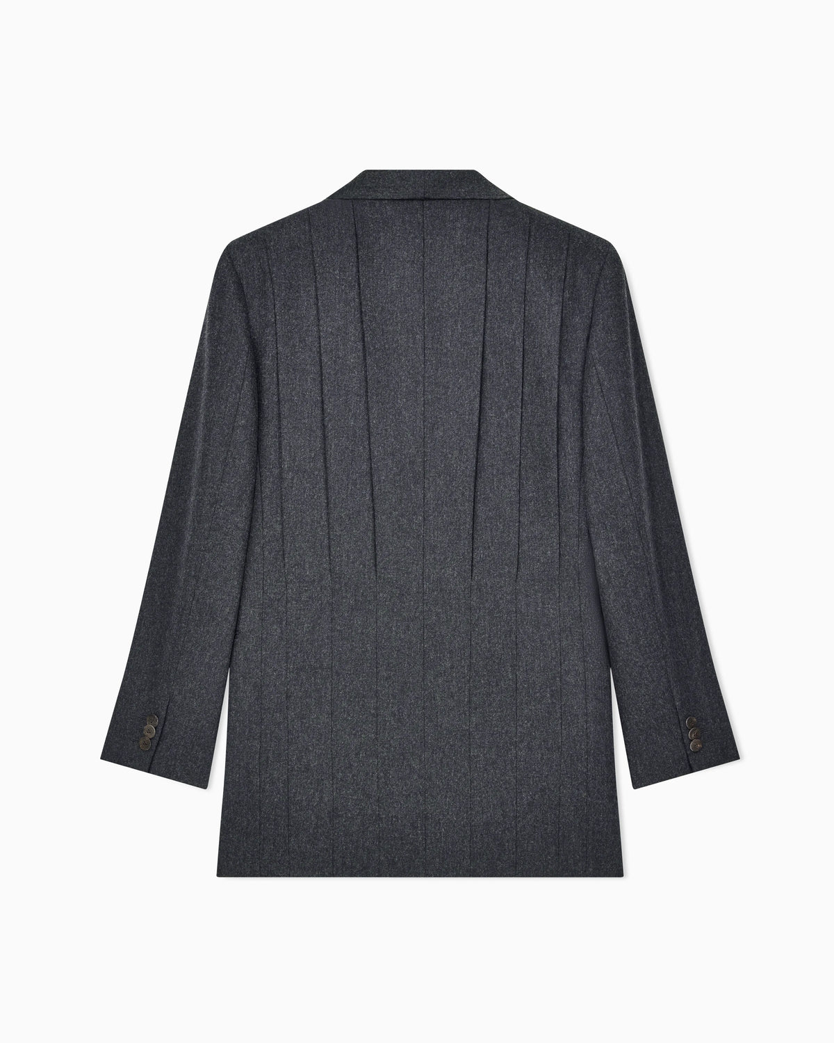 Blazer doppiopetto in flanella di lana vergine e cashmere