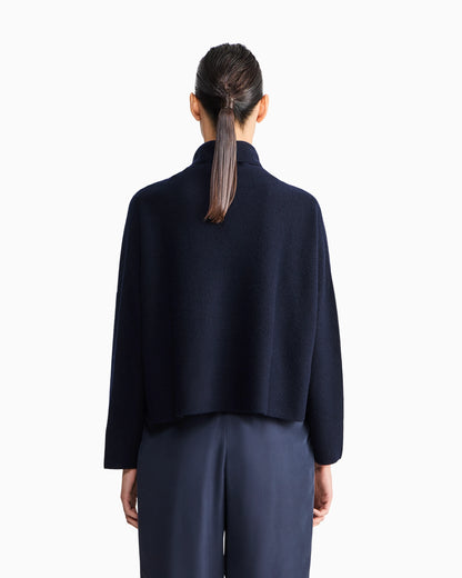 Sweater regular fit pure cashmere volcano collar