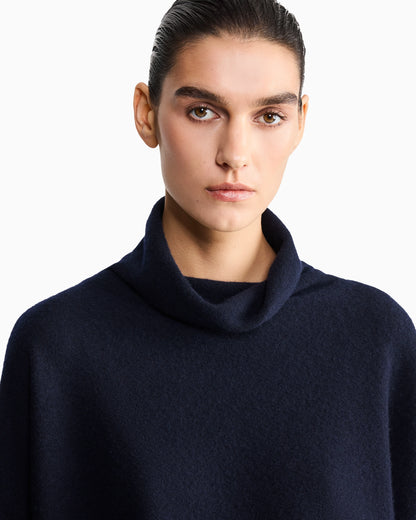 Sweater regular fit pure cashmere volcano collar