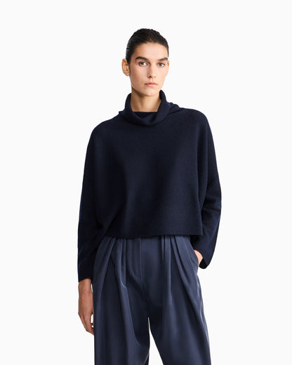 Sweater regular fit pure cashmere volcano collar