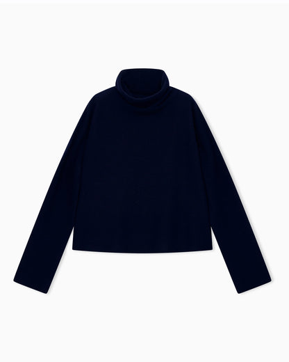 Sweater regular fit pure cashmere volcano collar