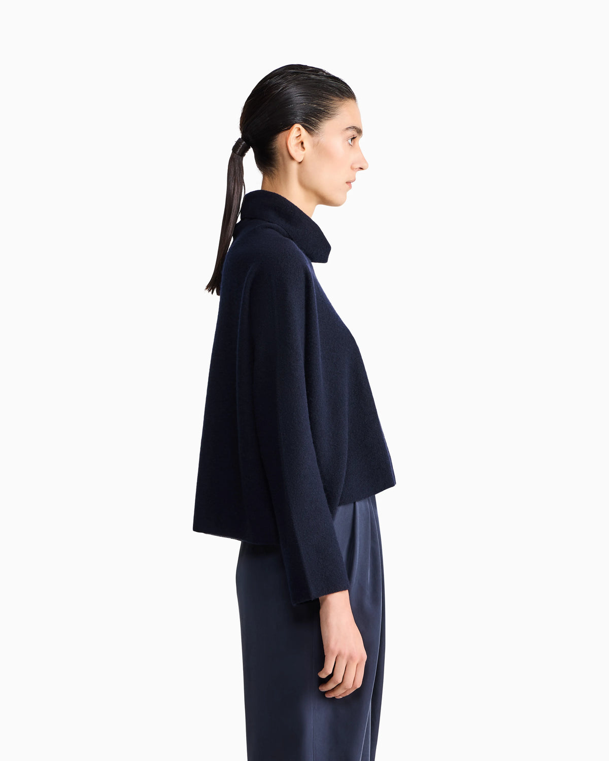 Sweater regular fit pure cashmere volcano collar
