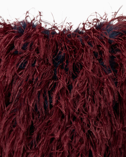 Silk and Mohair Wool Jacket with Feather Details