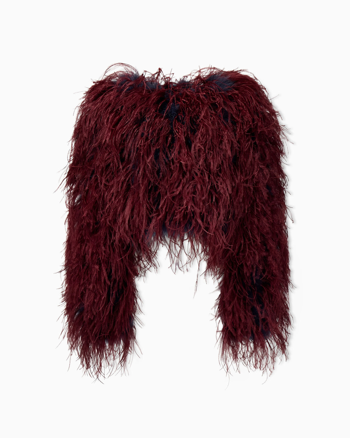Silk and Mohair Wool Jacket with Feather Details