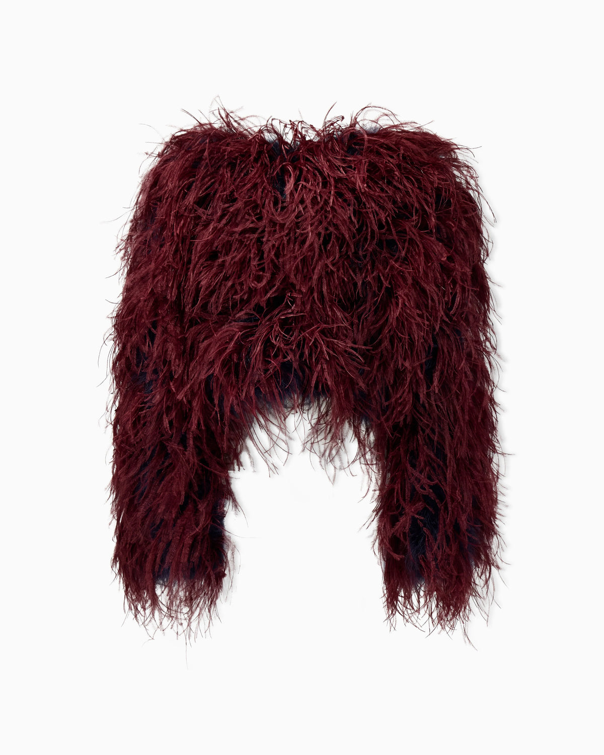Silk and Mohair Wool Jacket with Feather Details