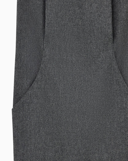Sleeveless long dress in wool and cashmere flannel