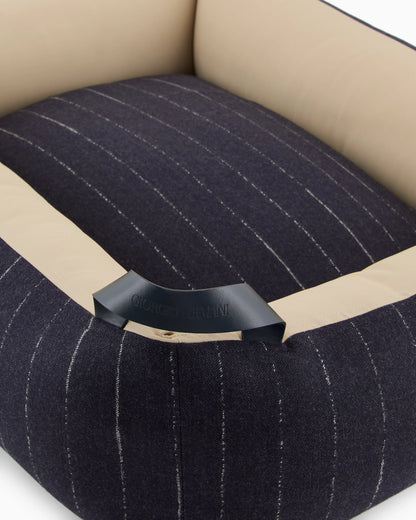 Pet bed in washable pinstriped virgin wool Poldo x Giorgio Armani