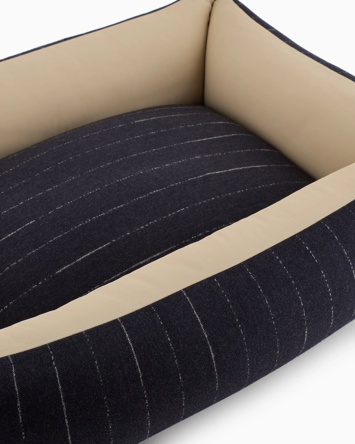 Pet bed in washable pinstriped virgin wool Poldo x Giorgio Armani
