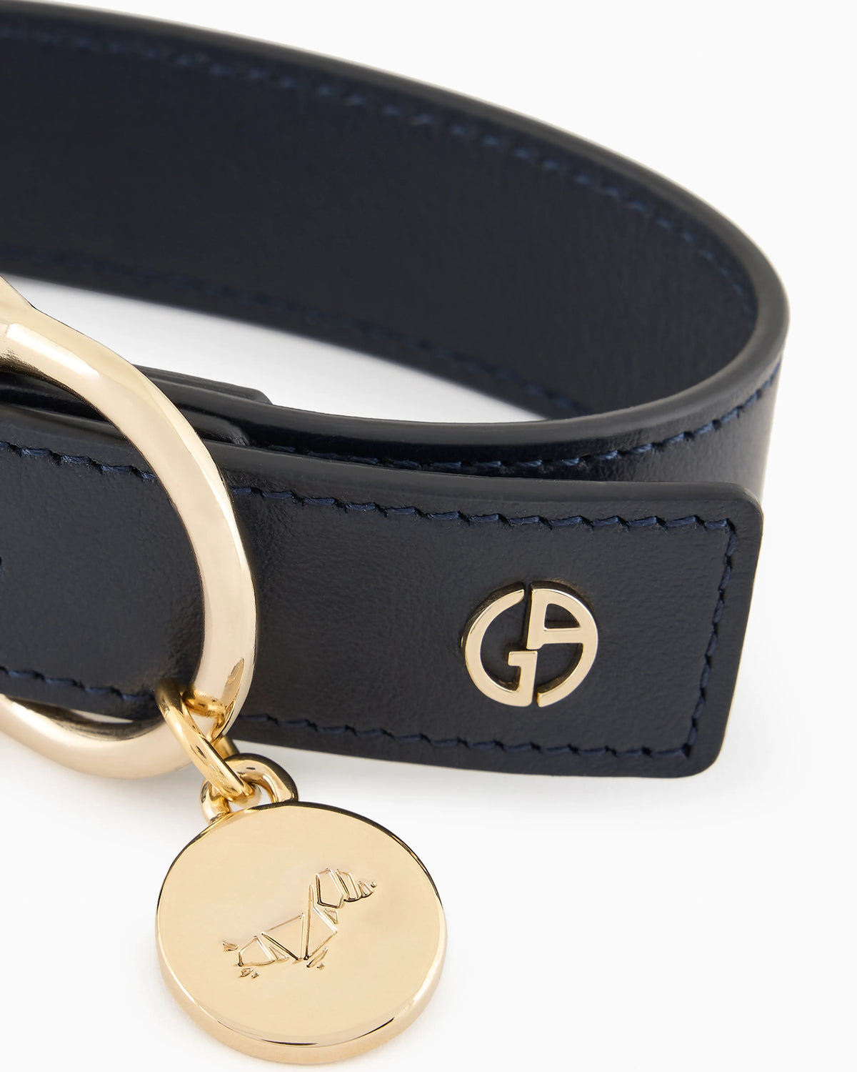 Leather decorative collar with metal charm and buckle Poldo x Giorgio Armani